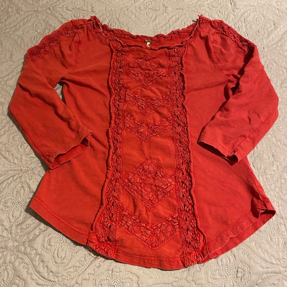 Free People long sleeve shirt lace details